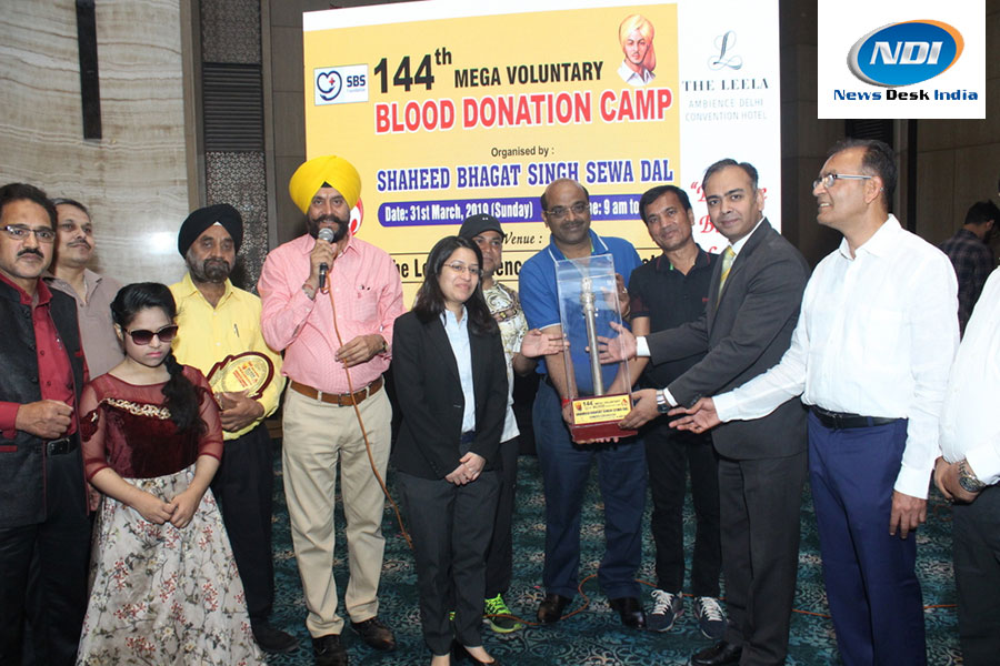 Shaheed Bhagat Singh Sewa Dal organized 144th blood donation camp