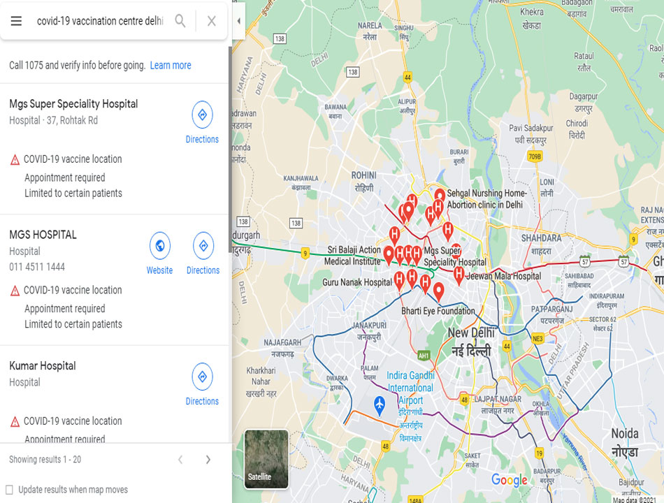 Google Maps to provide COVID-19 vaccination centers location on map