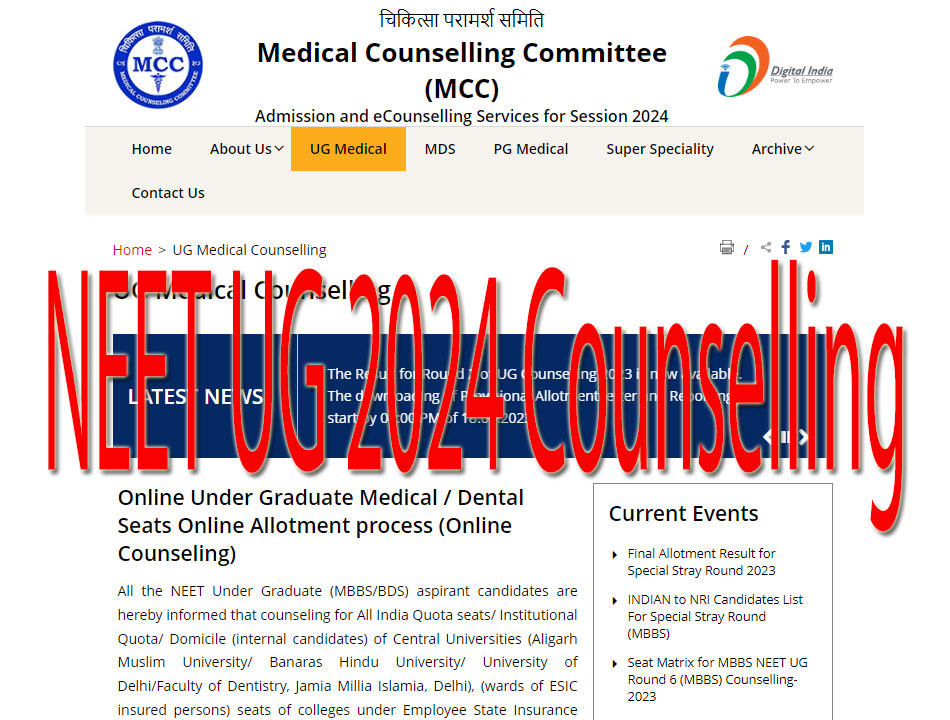 A Complete Guide to NEET 2024 UG MBBS Counselling: Complete step by step process.